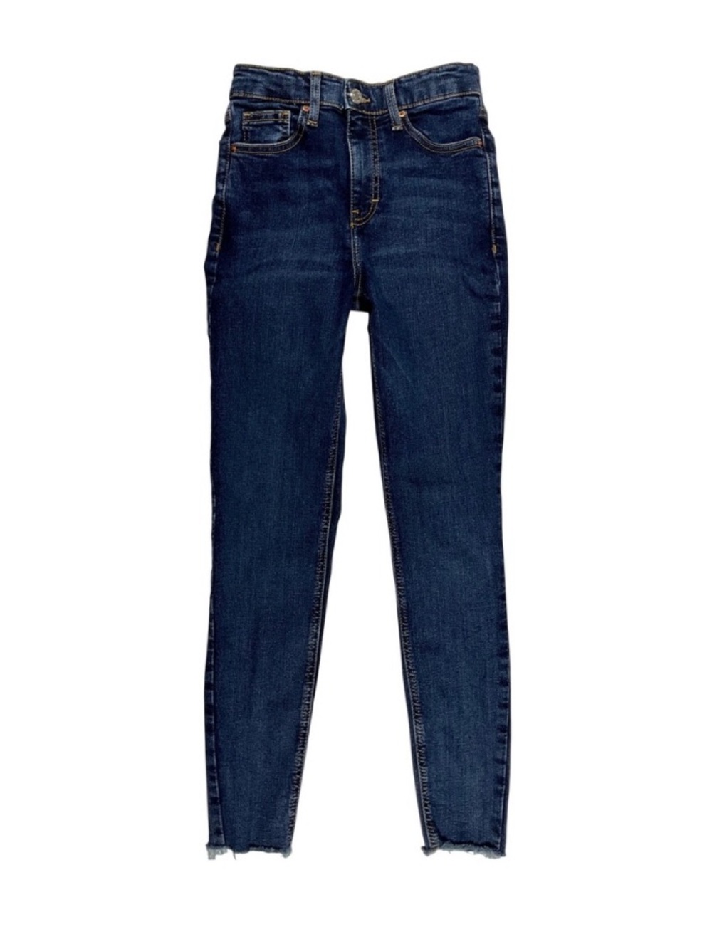Topshop High-Rise Skinny Jeans in Dark Indigo
